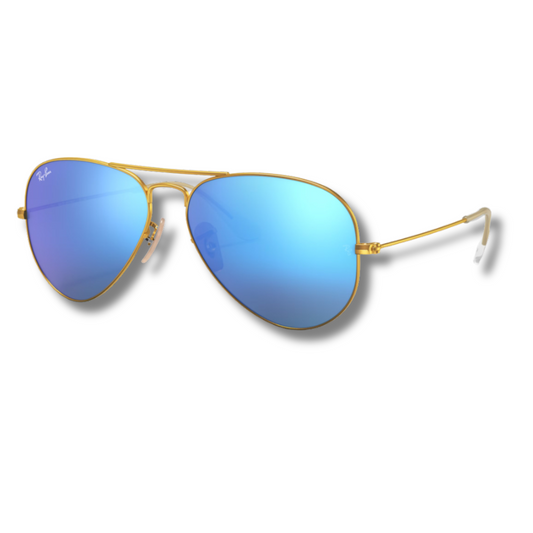 Ray Ban Aviator Flash Lenses Blue - Gold